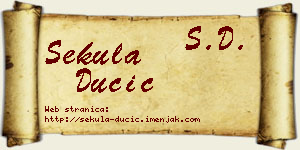 Sekula Dučić vizit kartica
